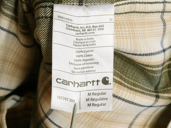 US企画 カーハート 長袖 ボタンダウン フランネル シャツ メンズ M / チェック RELAXED FIT ネルシャツ ワーク コットン 廃盤 マルチカラー