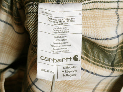 US企画 カーハート 長袖 ボタンダウン フランネル シャツ メンズ M / チェック RELAXED FIT ネルシャツ ワーク コットン 廃盤 マルチカラー