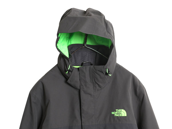 US企画 ノースフェイス HYVENT 中綿 ナイロン マウンテンパーカー ジャケット メンズ M フルジップ ブルゾン マンパ 裏フリース 脱着フード