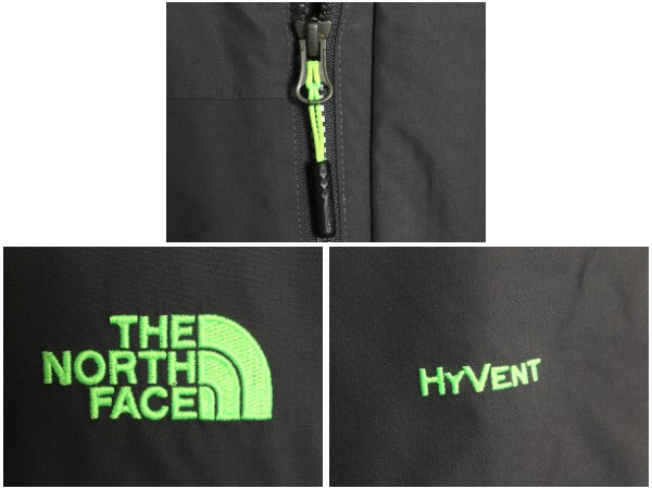 US企画 ノースフェイス HYVENT 中綿 ナイロン マウンテンパーカー ジャケット メンズ M フルジップ ブルゾン マンパ 裏フリース 脱着フード