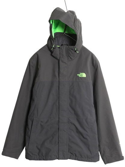 US企画 ノースフェイス HYVENT 中綿 ナイロン マウンテンパーカー ジャケット メンズ M フルジップ ブルゾン マンパ 裏フリース 脱着フード