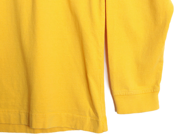 90s オールド ギャップ タートルネック 長袖 Tシャツ メンズ M ロンT ラガーシャツ 素材 ヘビーウェイト コットン ロングスリーブ 無地 黄