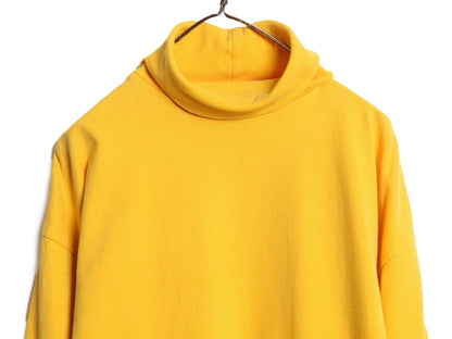 90s オールド ギャップ タートルネック 長袖 Tシャツ メンズ M ロンT ラガーシャツ 素材 ヘビーウェイト コットン ロングスリーブ 無地 黄