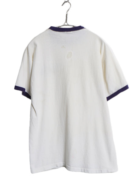 70s USA製 ★ チャンピオン USAFA  染込み プリント リンガー Tシャツ メンズ L ヴィンテージ バータグ ミリタリー 軍物 AIR FORCE 白