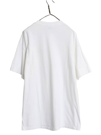 90s 企業 プリント Tシャツ メンズ XL / オールド 当時物 イラスト グラフィック キャラクター 犬 ドッグ アニマル 大きいサイズ ホワイト