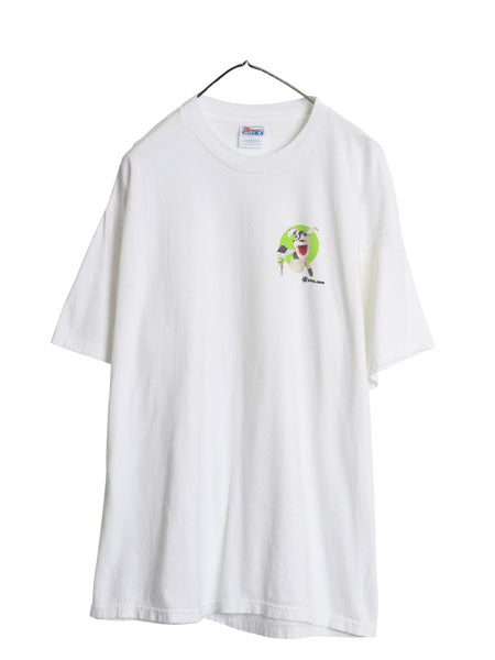 90s 企業 プリント Tシャツ メンズ XL / オールド 当時物 イラスト グラフィック キャラクター 犬 ドッグ アニマル 大きいサイズ ホワイト