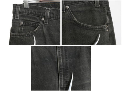 90s 00s リーバイス 505 ブラック デニム パンツ 実寸 35 28.5 古着 オールド ジーンズ ジーパン Gパン スリム ストレート 黒 オレンジタブ