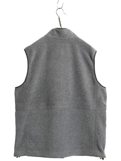 エルエルビーン フリース ベスト メンズ XL 古着 アウトドア 重ね着 前開き フルジップ ハイネック ワンポイント 大きいサイズ シンプル 灰