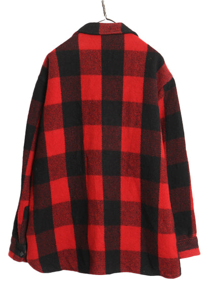 70s USA製 ウールリッチ ブロック チェック CPO ウール シャツ メンズ XL / ヴィンテージ ジャケット バッファロー ツートン 大きいサイズ