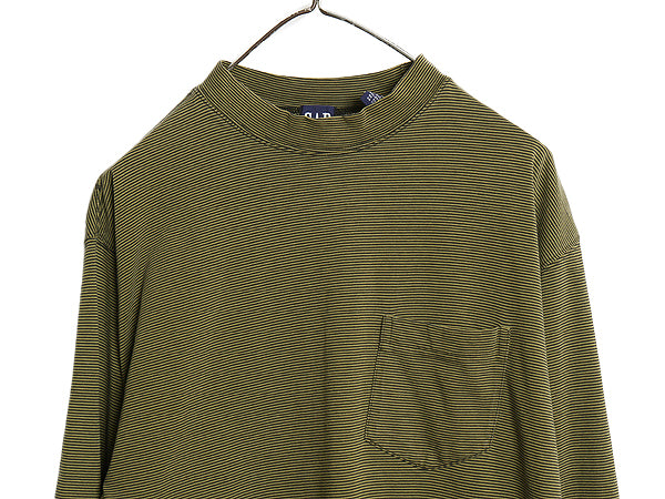 90s オールド ギャップ モックネック ボーダー 長袖 Tシャツ メンズ S / 旧タグ ロンT ポケT ポケット付き カットソー ゆったり ツートン