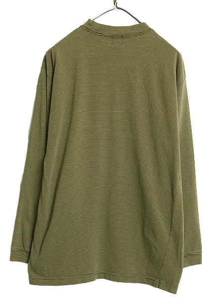 90s オールド ギャップ モックネック ボーダー 長袖 Tシャツ メンズ S / 旧タグ ロンT ポケT ポケット付き カットソー ゆったり ツートン