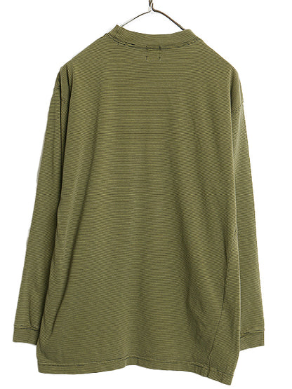90s オールド ギャップ モックネック ボーダー 長袖 Tシャツ メンズ S / 旧タグ ロンT ポケT ポケット付き カットソー ゆったり ツートン