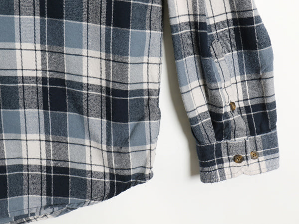 US企画 カーハート 長袖 ボタンダウン フランネル シャツ メンズ L / チェック RELAXED FIT コットン ネルシャツ ワーク 廃盤 マルチカラー
