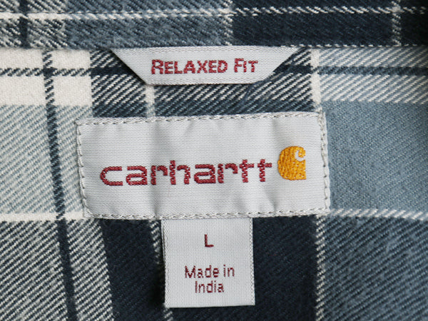 US企画 カーハート 長袖 ボタンダウン フランネル シャツ メンズ L / チェック RELAXED FIT コットン ネルシャツ ワーク 廃盤 マルチカラー