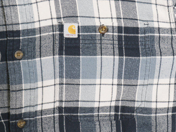 US企画 カーハート 長袖 ボタンダウン フランネル シャツ メンズ L / チェック RELAXED FIT コットン ネルシャツ ワーク 廃盤 マルチカラー