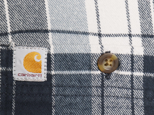 US企画 カーハート 長袖 ボタンダウン フランネル シャツ メンズ L / チェック RELAXED FIT コットン ネルシャツ ワーク 廃盤 マルチカラー