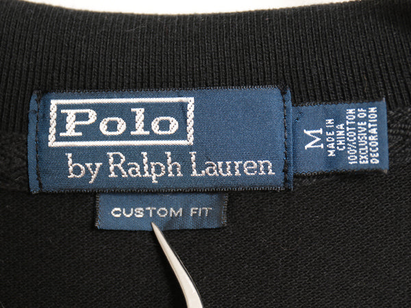 ビッグポニー ポロ ラルフローレン 鹿の子 半袖 ポロシャツ メンズ M 古着 CUSTOM FIT ポニー ナンバリング カットソー トップス ブラック
