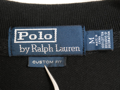 ビッグポニー ポロ ラルフローレン 鹿の子 半袖 ポロシャツ メンズ M 古着 CUSTOM FIT ポニー ナンバリング カットソー トップス ブラック