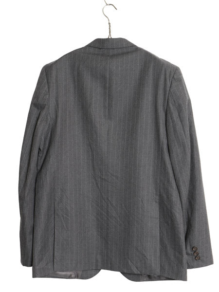 デッドストック 00s ローレン ラルフローレン テーラード ジャケット キッズ XL メンズ S オールド ポロ ブレザー ストライプ きれいめ 灰