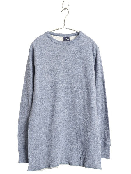 90s USA製 デュオフォールド 2レイヤー 長袖 Tシャツ メンズ L / オールド ロンT アンダーシャツ 無地 ストレッチ インナー カットソー 青