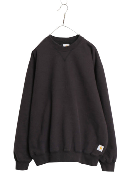 US企画 カーハート 裏 サーマル 前V スウェット メンズ XL 程 ワーク ヘビーウェイト ワンポイント トレーナー ジャケット ポケット付き 黒