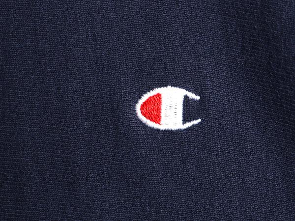 90s USA製 ★ チャンピオン リバースウィーブ スウェット フード パーカー メンズ XL オールド トレーナー 裏起毛 ワンポイント 目付き 紺