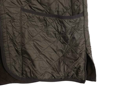 バブアー 中綿 ナイロン キルティング ベスト メンズ L / 古着 3ワラント フルジップ 裏 フリース ライナー 重ね着 前開き 無地 オリーブ