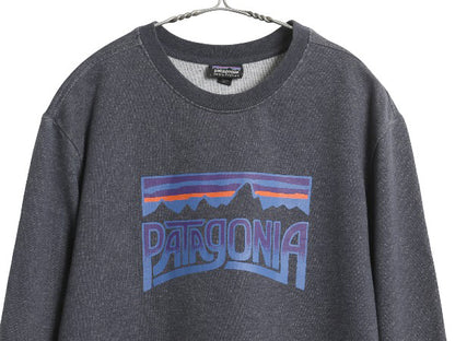 パタゴニア プリント スウェット メンズ S 17年製 トレーナー ストレッチ カットソー 長袖 Tシャツ ロンT グラフィック クルーネック 薄手