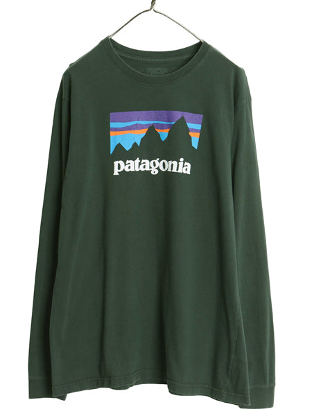 パタゴニア プリント 長袖 Tシャツ メンズ L / 17年製 アウトドア ロンT ロングスリーブ P-6 グラフィック ショップ ステッカー カットソー