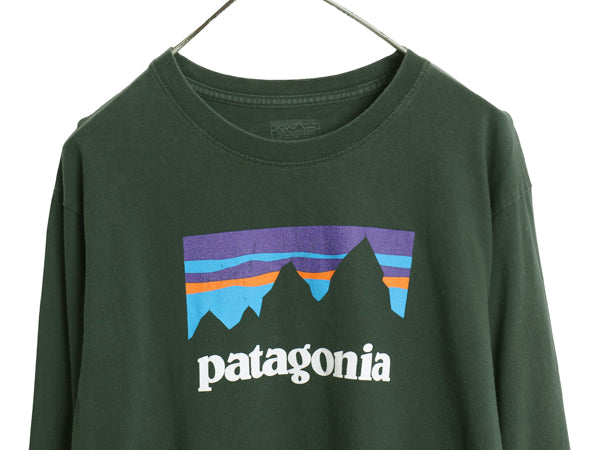 パタゴニア プリント 長袖 Tシャツ メンズ L / 17年製 アウトドア ロンT ロングスリーブ P-6 グラフィック ショップ ステッカー カットソー