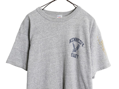 80s USA製 ★ チャンピオン 3段 カレッジ プリント Tシャツ メンズ L 小さめ M ヴィンテージ 88 12 シングルステッチ カットソー 霜降り 灰