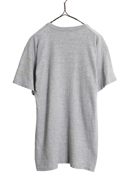 80s USA製 ★ チャンピオン 3段 カレッジ プリント Tシャツ メンズ L 小さめ M ヴィンテージ 88 12 シングルステッチ カットソー 霜降り 灰