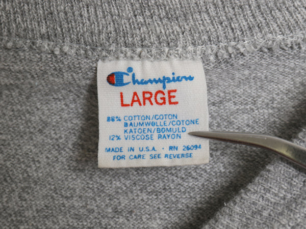 80s USA製 ★ チャンピオン 3段 カレッジ プリント Tシャツ メンズ L 小さめ M ヴィンテージ 88 12 シングルステッチ カットソー 霜降り 灰