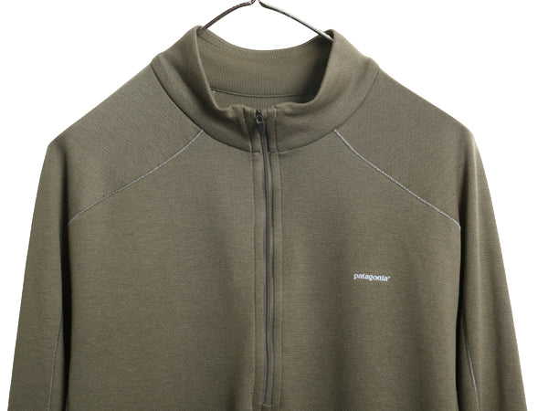 パタゴニア キャプリーン 3 長袖 Tシャツ メンズ L / 10年製 ハーフジップ ストレッチ カットソー ロンT アンダーシャツ インナー カーキ