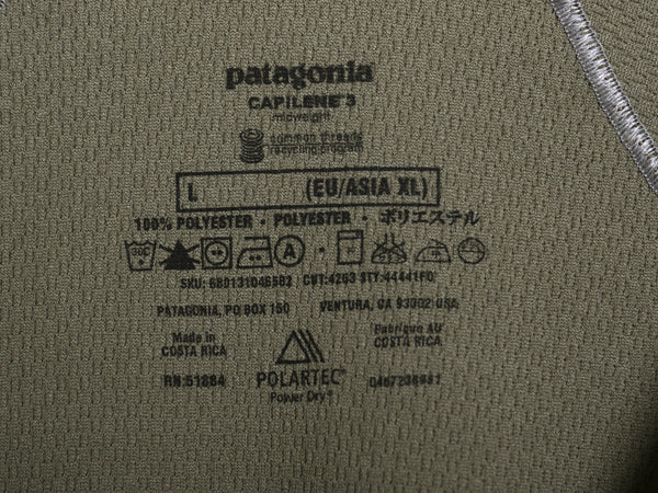 パタゴニア キャプリーン 3 長袖 Tシャツ メンズ L / 10年製 ハーフジップ ストレッチ カットソー ロンT アンダーシャツ インナー カーキ
