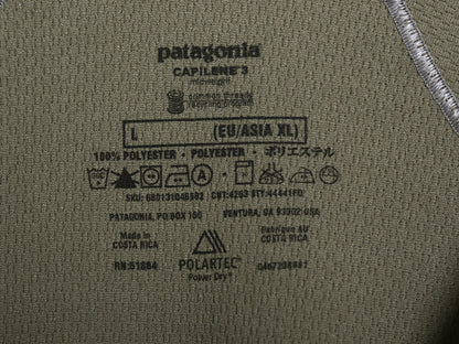 パタゴニア キャプリーン 3 長袖 Tシャツ メンズ L / 10年製 ハーフジップ ストレッチ カットソー ロンT アンダーシャツ インナー カーキ