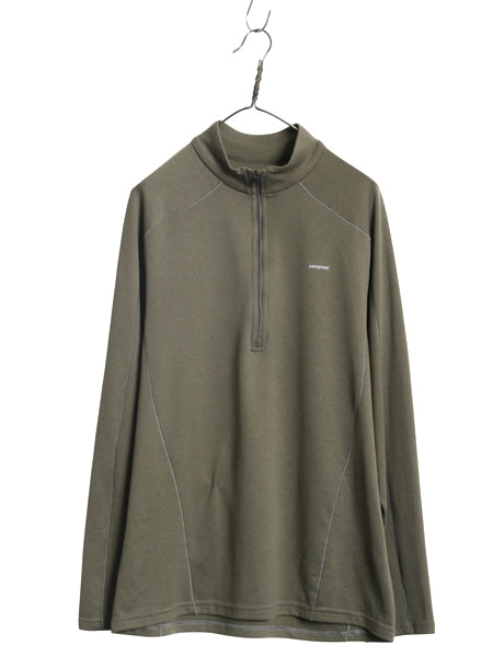 パタゴニア キャプリーン 3 長袖 Tシャツ メンズ L / 10年製 ハーフジップ ストレッチ カットソー ロンT アンダーシャツ インナー カーキ