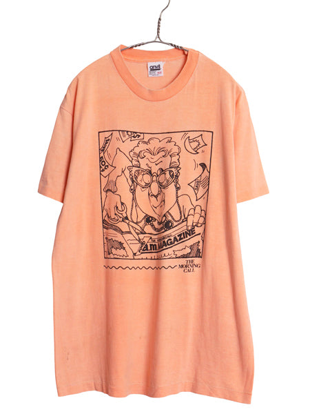 90s USA製 ジョーク イラスト プリント 半袖 Tシャツ メンズ レディース L 程/ オールド シングルステッチ ヘビーウェイト コットン アート
