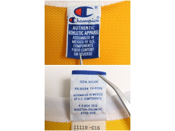 90s レイカーズ メッシュ タンクトップ メンズ XL 程 オールド NBA オフィシャル シャック チャンピオン ユニフォーム バスケ 大きいサイズ
