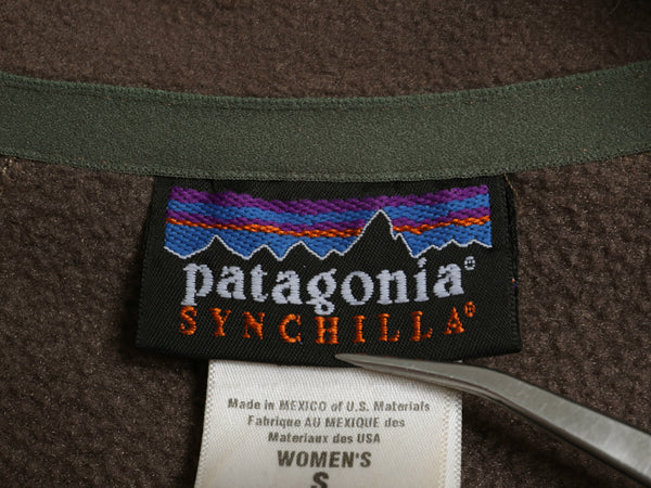 パタゴニア シンチラ フリース ベスト レディース S 古着 08年製 アウトドア ハイネック フルジップ ノースリーブ 前開き 重ね着 シンプル