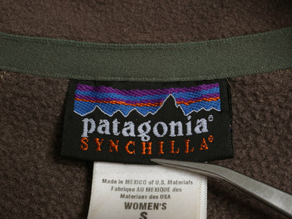 パタゴニア シンチラ フリース ベスト レディース S 古着 08年製 アウトドア ハイネック フルジップ ノースリーブ 前開き 重ね着 シンプル