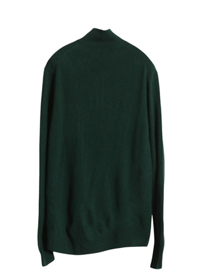 ポロ ラルフローレン ハーフジップ ニット セーター メンズ S 古着 長袖ニット ウール ハイゲージ ポニー無し 無地 ハイネック シンプル 緑