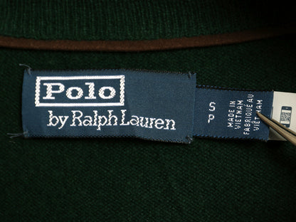 ポロ ラルフローレン ハーフジップ ニット セーター メンズ S 古着 長袖ニット ウール ハイゲージ ポニー無し 無地 ハイネック シンプル 緑
