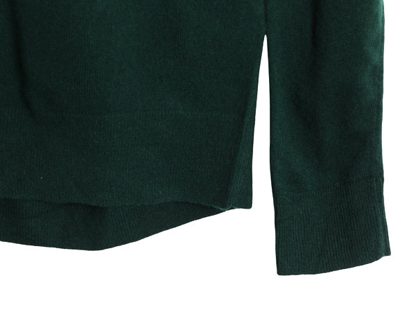 ポロ ラルフローレン ハーフジップ ニット セーター メンズ S 古着 長袖ニット ウール ハイゲージ ポニー無し 無地 ハイネック シンプル 緑