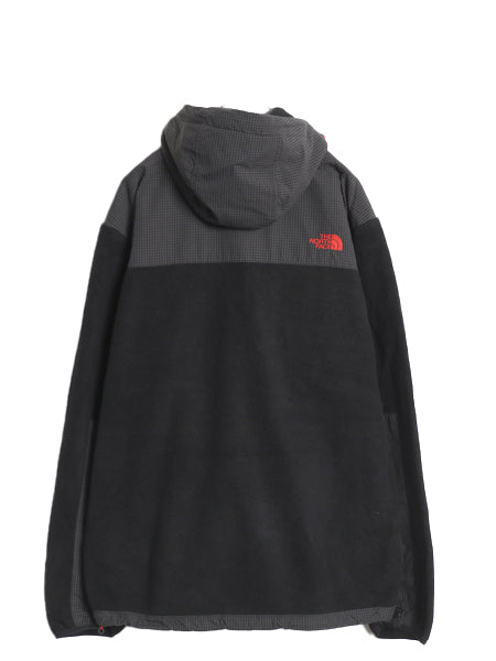 ノースフェイス フード付き デナリ ジャケット メンズ XL / フリース チェック ナイロン パーカー ジャンパー フルジップ 大きいサイズ 黒