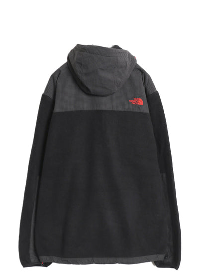 ノースフェイス フード付き デナリ ジャケット メンズ XL / フリース チェック ナイロン パーカー ジャンパー フルジップ 大きいサイズ 黒