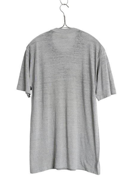 80s USA製 アディダス ロゴ プリント Tシャツ メンズ L 小さめ M / ヴィンテージ グラフィック 3ライン シングルステッチ カットソー 杢灰