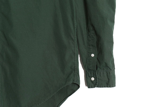 00s ラルフローレン 長袖 ボタンダウン シャツ メンズ M オールド ポロ CLASSIC FIT コットン ワンポイント ポニー 刺繍 BD ダークグリーン