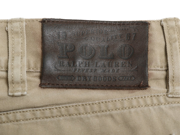 ポロ ラルフローレン チノ パンツ メンズ 36 32 / ノータック ストレート コットン チノパン ボトムス スラックス カーキ ベージュ TALON