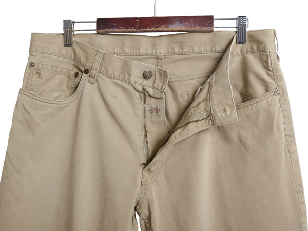 ポロ ラルフローレン チノ パンツ メンズ 36 32 / ノータック ストレート コットン チノパン ボトムス スラックス カーキ ベージュ TALON
